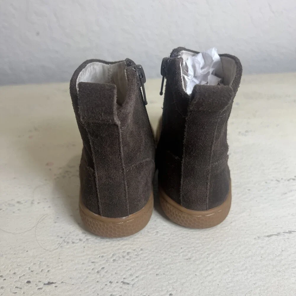 Livie & Luca Pepper Mocha Classic Boots Suede Leather Layered Booties Size 6